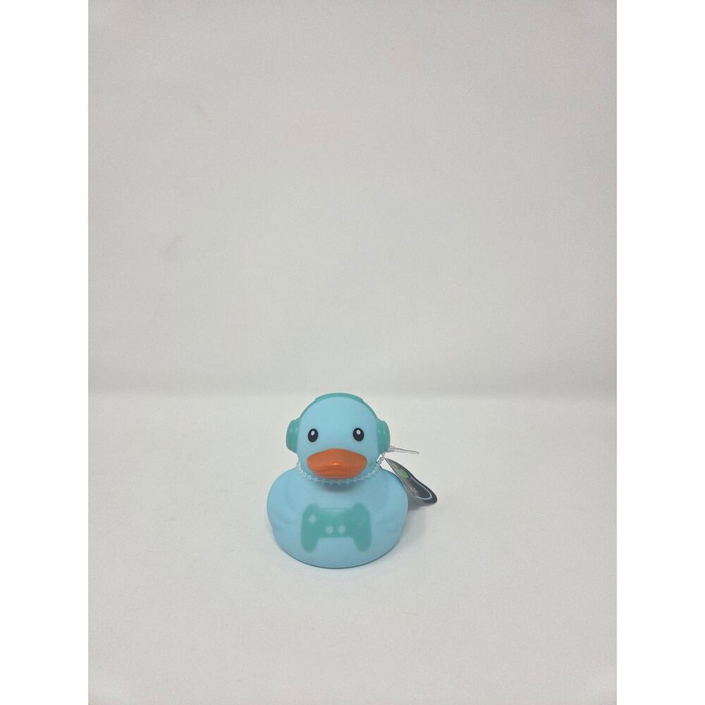 Playing Game Video Gamer Blue Glow In The Dark Rubber Duck